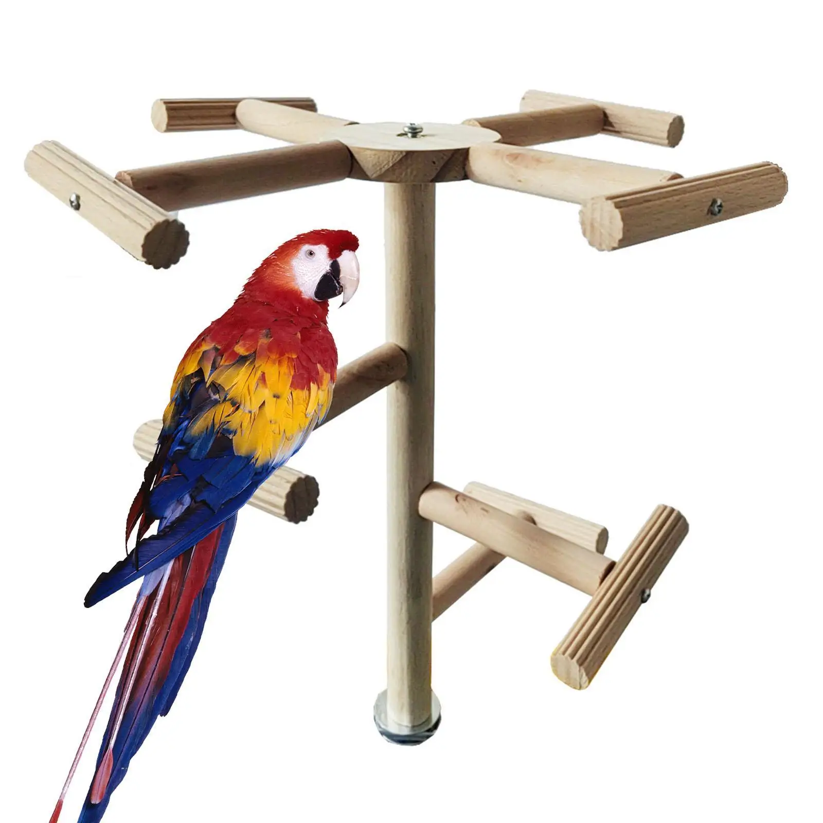 Percha giratoria para pájaros, juguete, suministros para mascotas, descanso con rodamientos, rueda de madera, juguete para loros, araras, Conures, periquitos, piñones