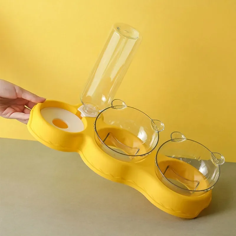 Cuencos dobles para perros y gatos, dispensador de comida para perros sin derrames, alimentador desmontable para mascotas, cuenco de comida de agua para perros y gatos - imagen 2