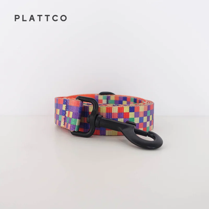 PLATTCO-collar a cuadros de neón para perros grandes, medianos y pequeños, con hebilla de plástico y aleación de zinc adecuada, 5 tamaños, PDC308 - imagen 3