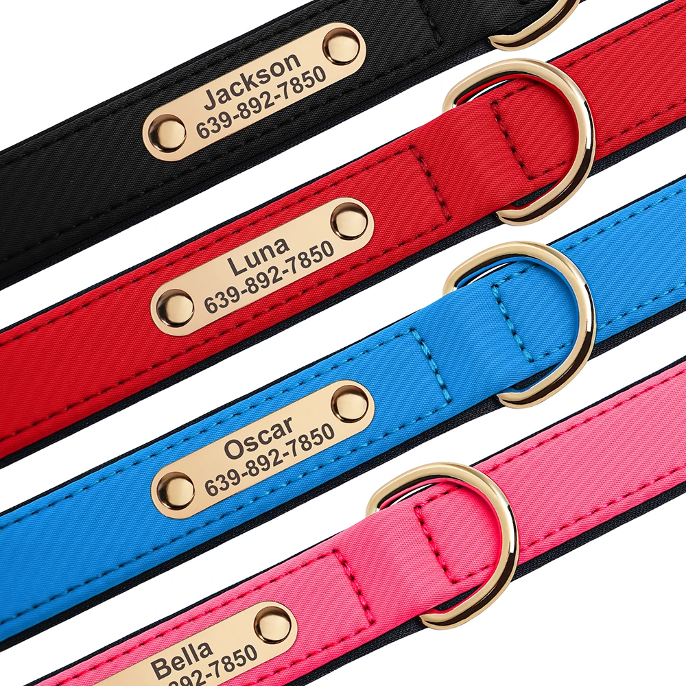 Collar de nailon personalizado para perro, accesorio impermeable con placa de identificación grabada gratis para perros pequeños y medianos, Chihuahua - imagen 4