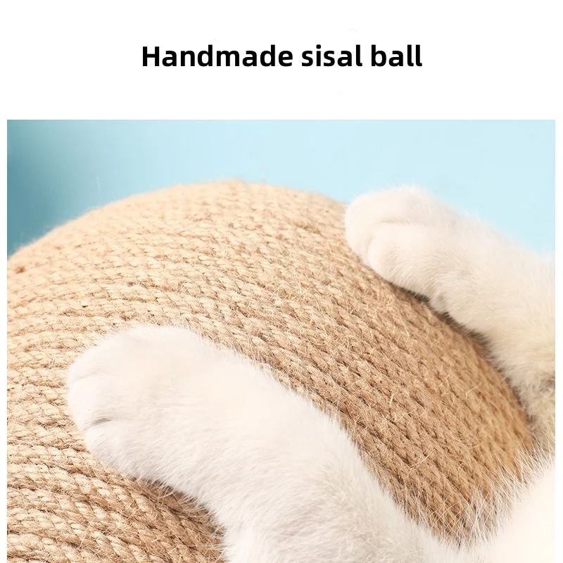 Pelota para rascar para gatos, juguete de cuerda de Sisal para piezas, rascador resistente al desgaste, suministros de muebles para mascotas, 1 unidad - imagen 4