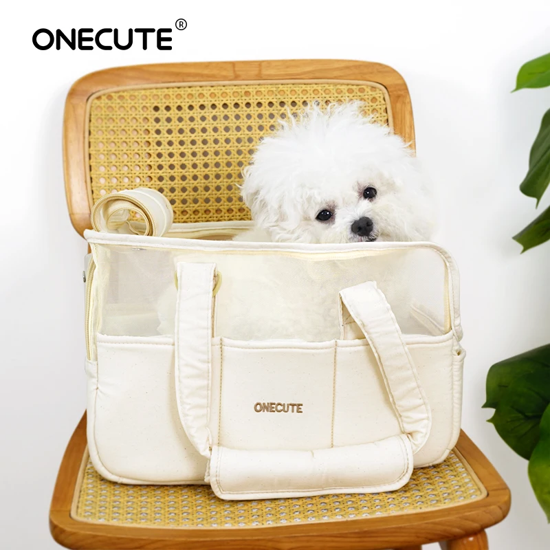 Transportín para perros pequeños, bolso bandolera portátil para mascotas, portador manos libres para cachorros y gatos para viajes al aire libre, senderismo, visita veterinaria - imagen 2