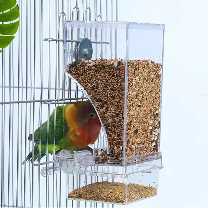 Comedero antiderrames para loros transparente y resistente - imagen 4