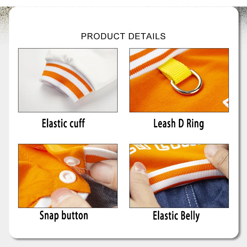 Chaqueta de mono para perros con pantalones vaqueros, mono, trajes de una pieza de 4 patas para primavera/otoño, ropa para mascotas para perros pequeños y medianos - imagen 3