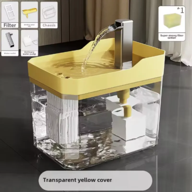 Fuente de agua USB para gatos con filtro automático, dispensador de recirculación antiseco transparente, incluye bomba para gatos