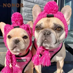 Gorro de punto de invierno para perros - Bulldog Francés y Chihuahua