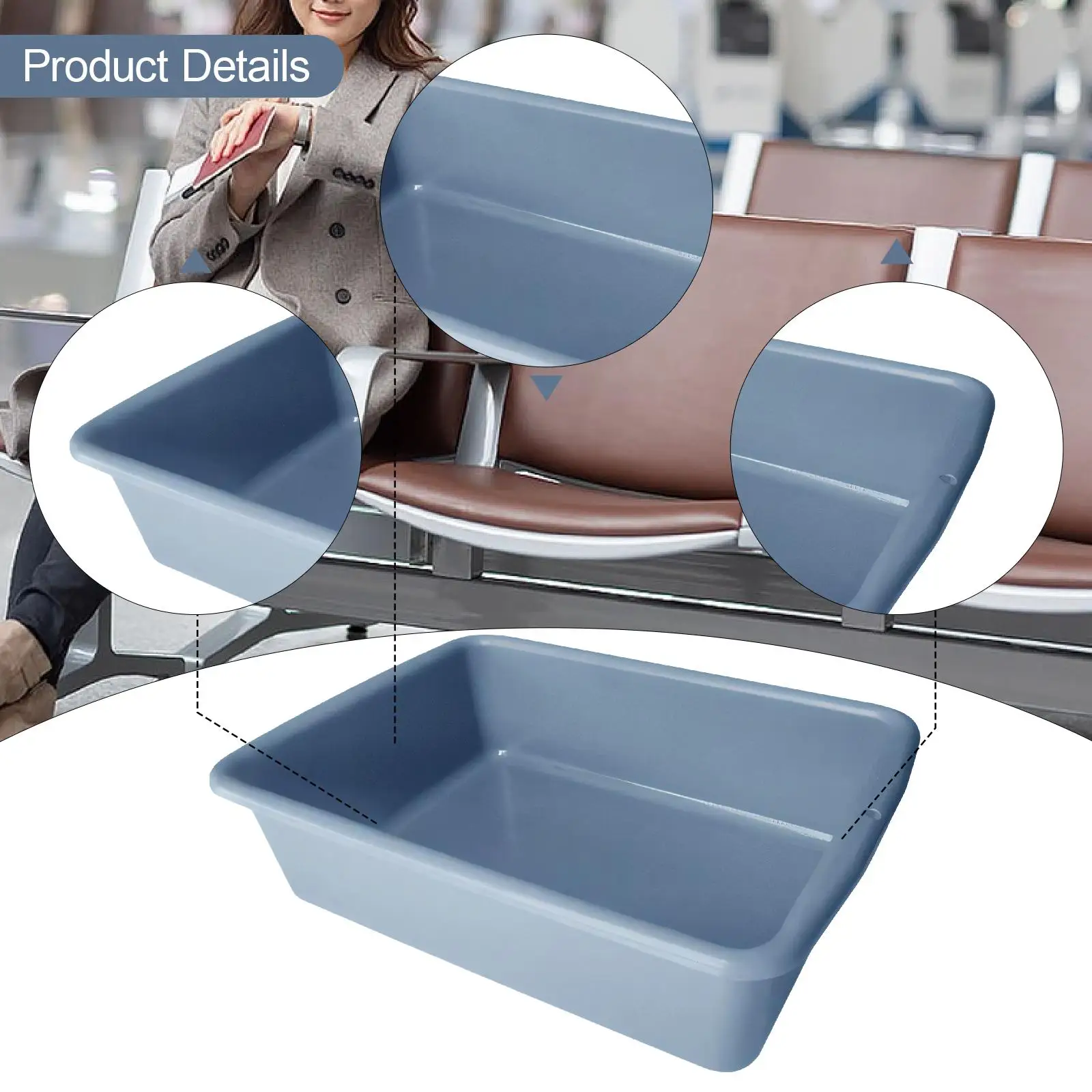 Caja de autobuses comercial, estación de metro versátil para el hogar del aeropuerto, organizador de vajilla grande, bandeja de recolección de platos, lavabo para bañera - imagen 5