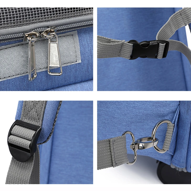 Mochila GRANDE 2 en 1 para mascotas, cochecito para gatos, portador de mascotas con ruedas, bolsa de viaje para perros y gatos, bolsa plegable portátil - imagen 4