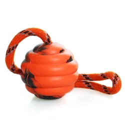 Pelota de goma resistente con cuerda para perros interactiva masticar