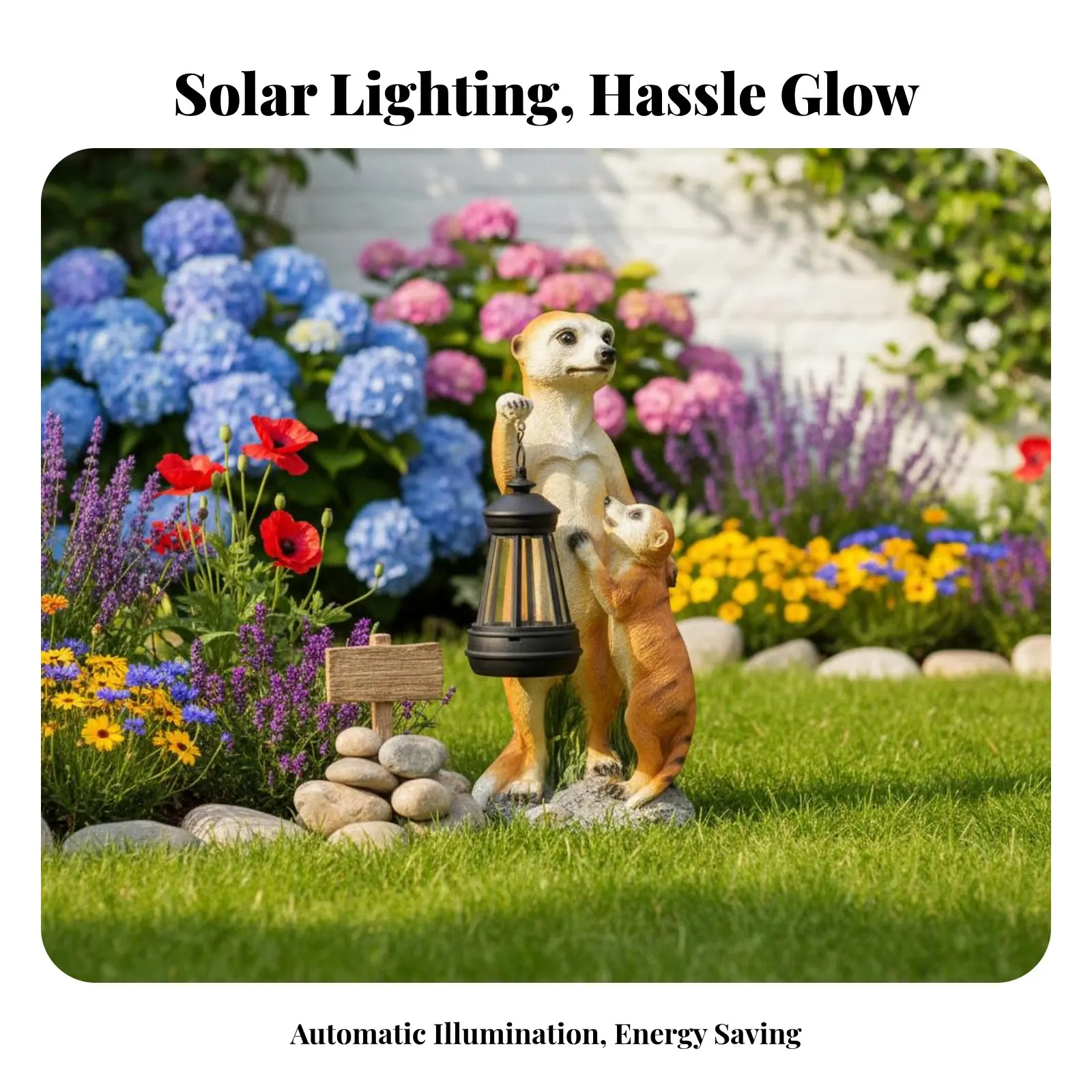 Lámpara solar suricata jardín: encendido automático y resistente - imagen 3