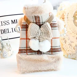 Vestido grueso princesa para perro pequeño – Abrigo invierno pompones