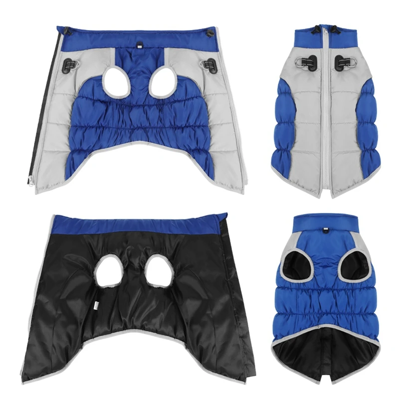 Chaqueta impermeable para perro, ropa cálida de invierno para perros grandes, chaleco para cachorros, abrigo con cremallera para perros grandes, disfraces de Bulldog Francés, Pug y Labrador - imagen 2