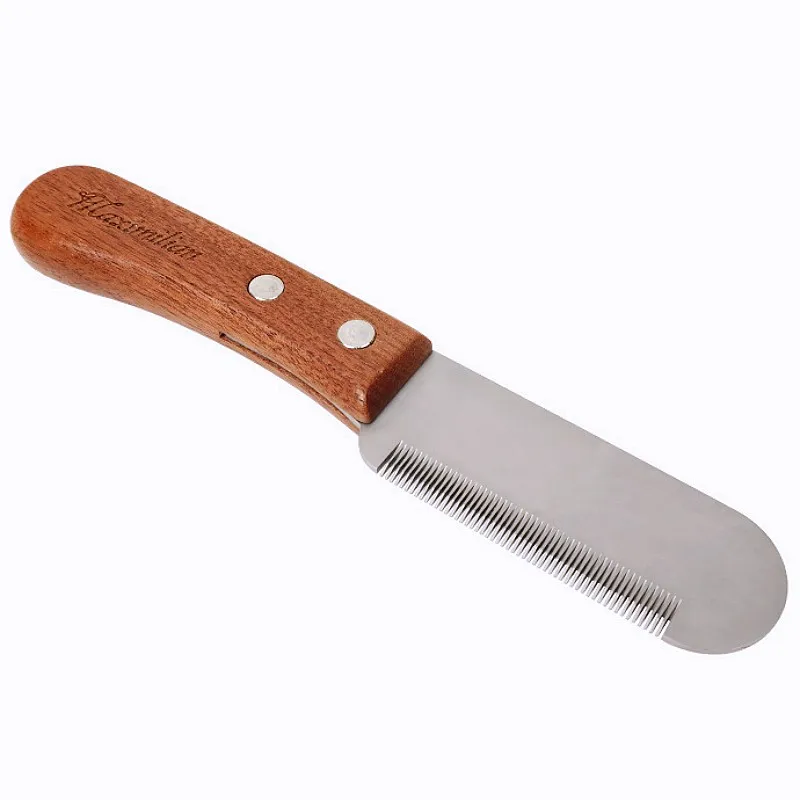 Cepillo y peine para perros con mango de madera y cuchilla inoxidable - imagen 3