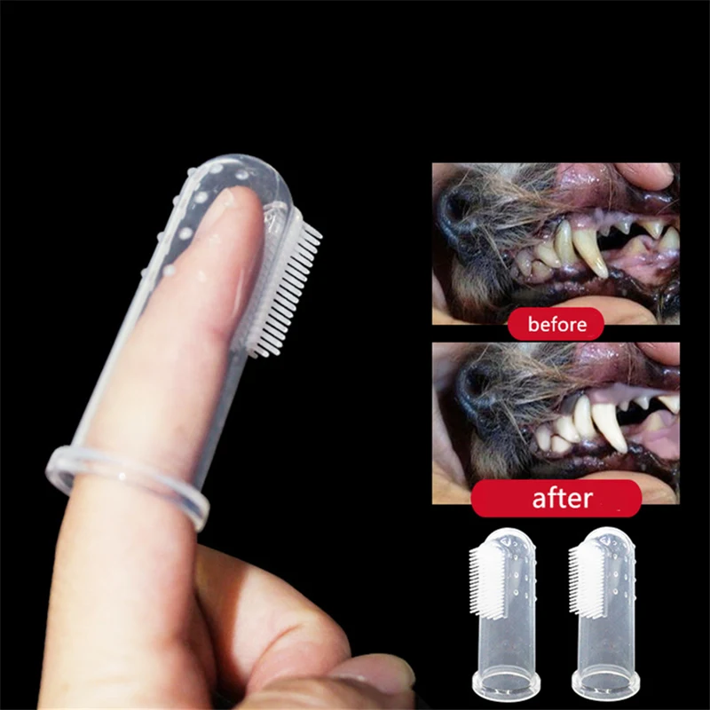 Cepillo de dientes para mascotas con cerdas de silicona súper suave