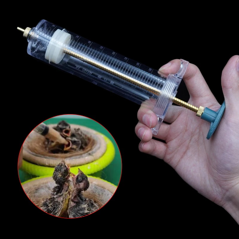 Comedero para pájaros, jeringa para alimentación de loros, inyección veterinaria, comedero continuo para pájaros, mezcla de silicona para perros y gatos, 10/20/30/50/100ml - imagen 2