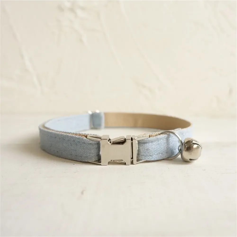 Collar de gato personalizado con grabado gratuito, correa para mascotas a juego, hebilla de Metal de contactos personalizados, Collar pequeño para mascotas de fibra vaquera - imagen 2