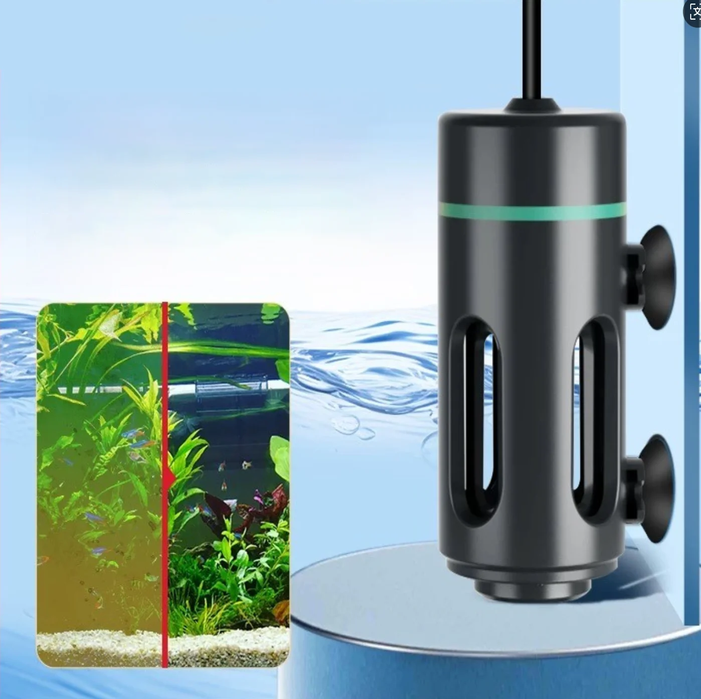 Nueva lámpara de esterilización especial para pecera, lámpara de desinfección ultravioleta UV de sobrecorriente pequeña, tanque de mar impermeable para tanque de ≤ 60CM