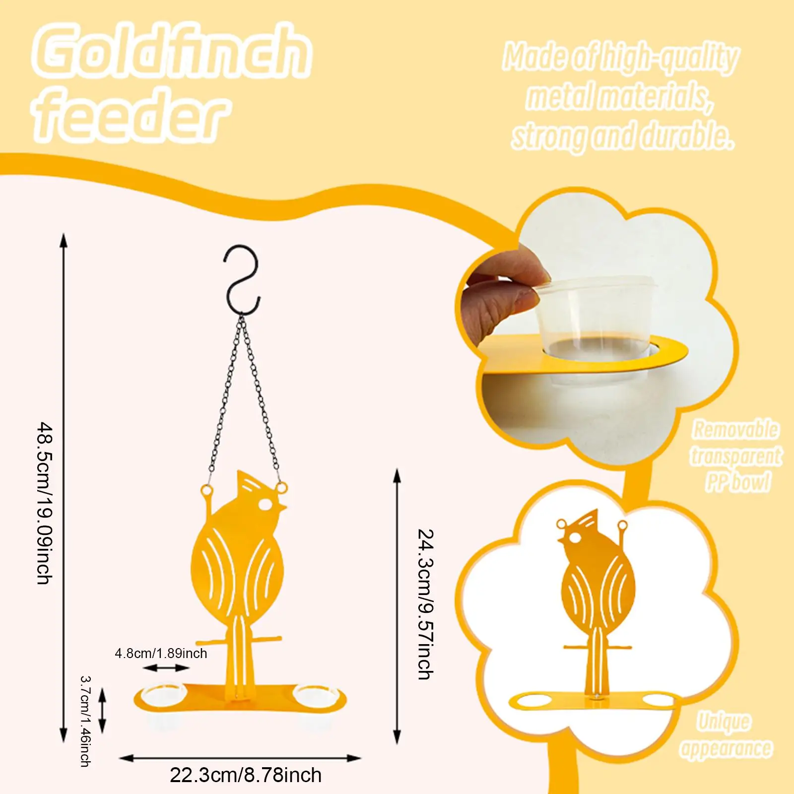 Hanging Oriole Bird Feeder Birdfeeder Weatherproof Decoration Metal Ornament Hummingbird Feeder for Fruit and Jelly Garden
