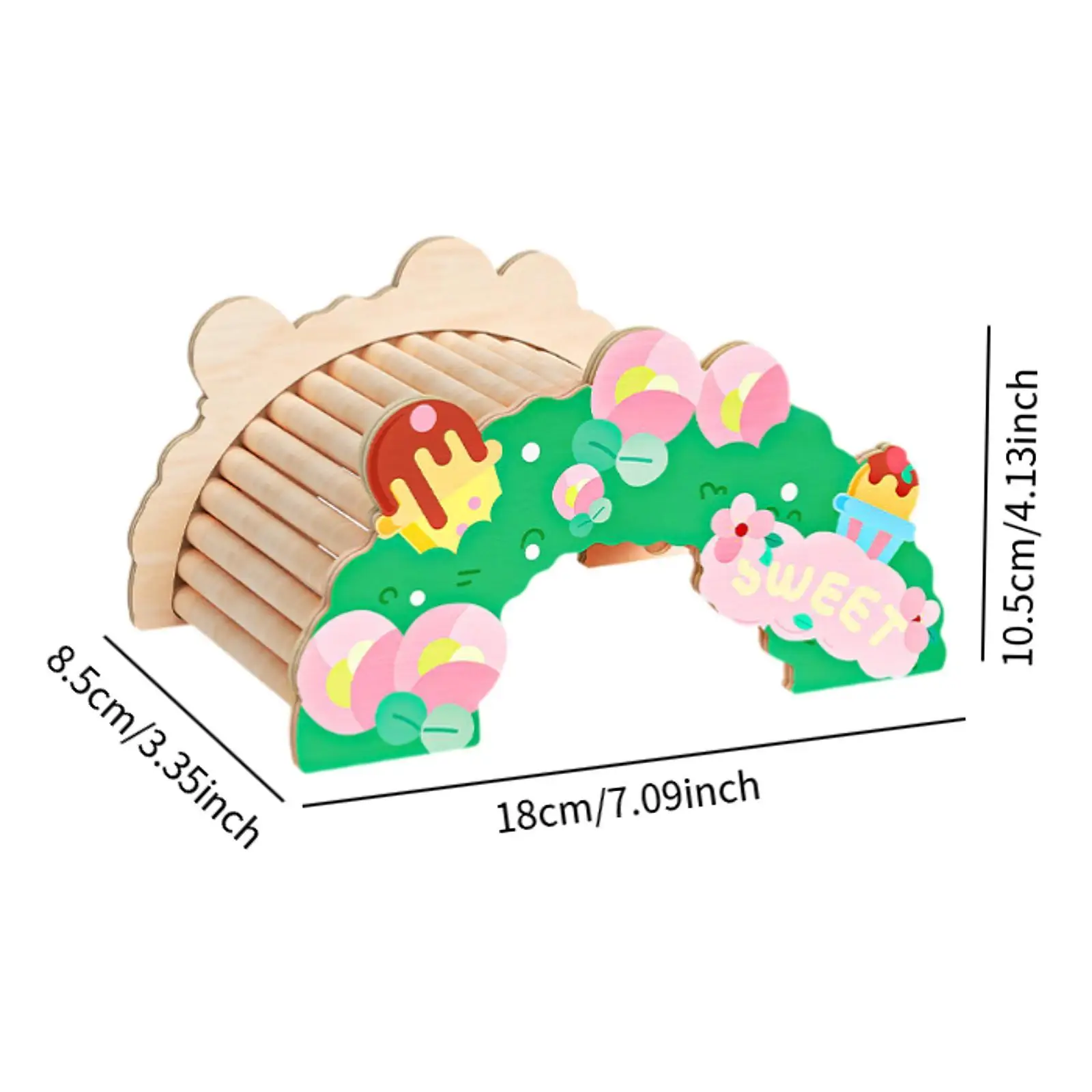 Hamster Bridge Rat Ladder Wooden Hiding Hut Climbing Ladder Bearded Dragon Bridge Reptile Hideout for Rats Mouse Guinea Pigs