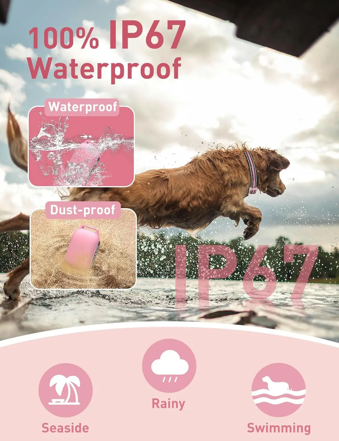 Collar vibratorio de 2800 pies para perros pequeños, medianos y grandes, Collar de entrenamiento para perros sin golpes, pitido y Collar vibratorio para perros con control remoto - imagen 3