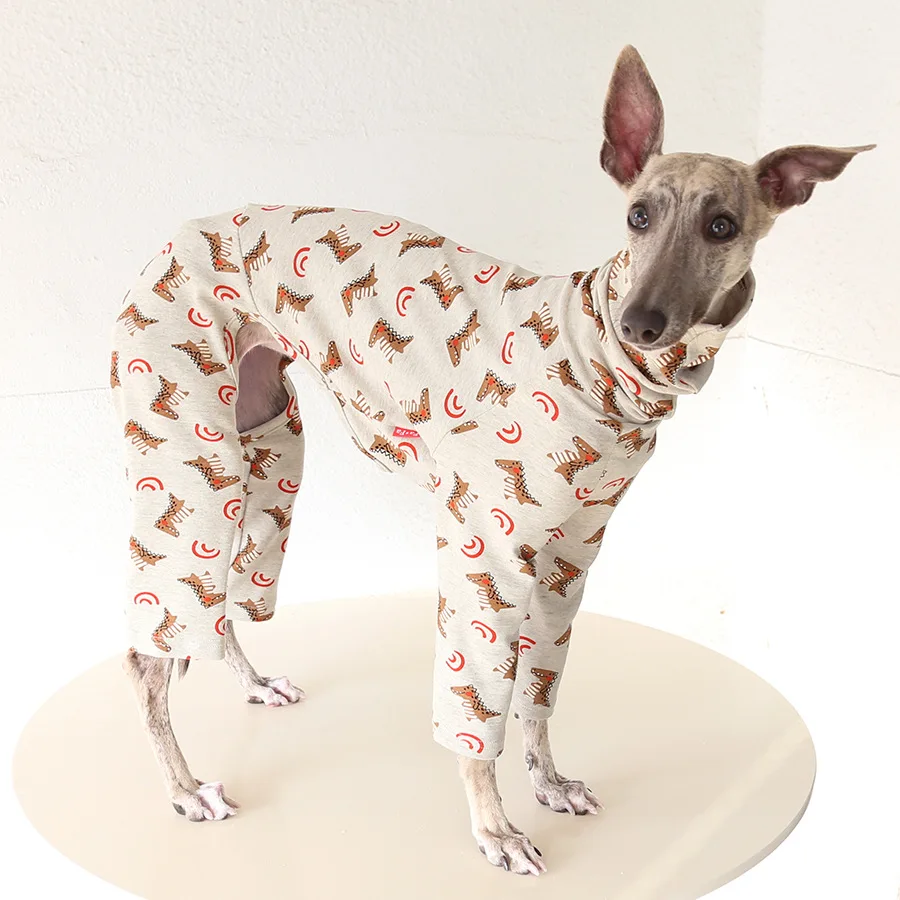 Pijamas de algodón para perros con dinosaurios - galgos italianos - imagen 3