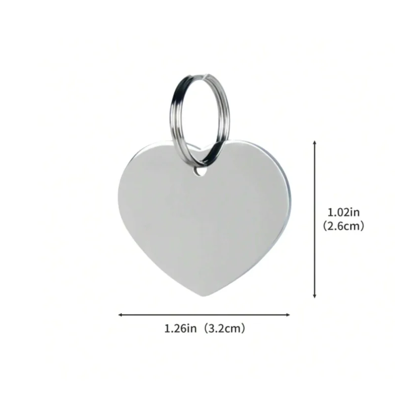 Etiqueta personalizada de acero inoxidable para identificación de mascotas, nombre de gato, Collar de perro, etiqueta con nombre de corazón, teléfono, placa antipérdida de doble cara personalizada para mascotas - imagen 2
