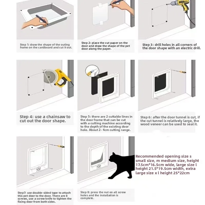 Puerta silenciosa para gatos y perros pequeños, accesorios para gatos y gatitos, Control de puertas de entrada y salida, productos para mascotas y gatitos - imagen 4