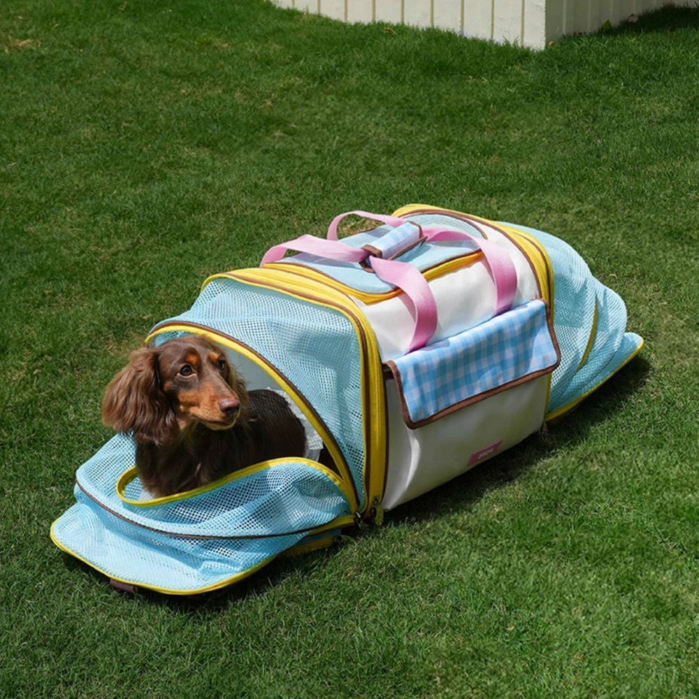 Mochila transportadora plegable y transpirable para perros pequeños