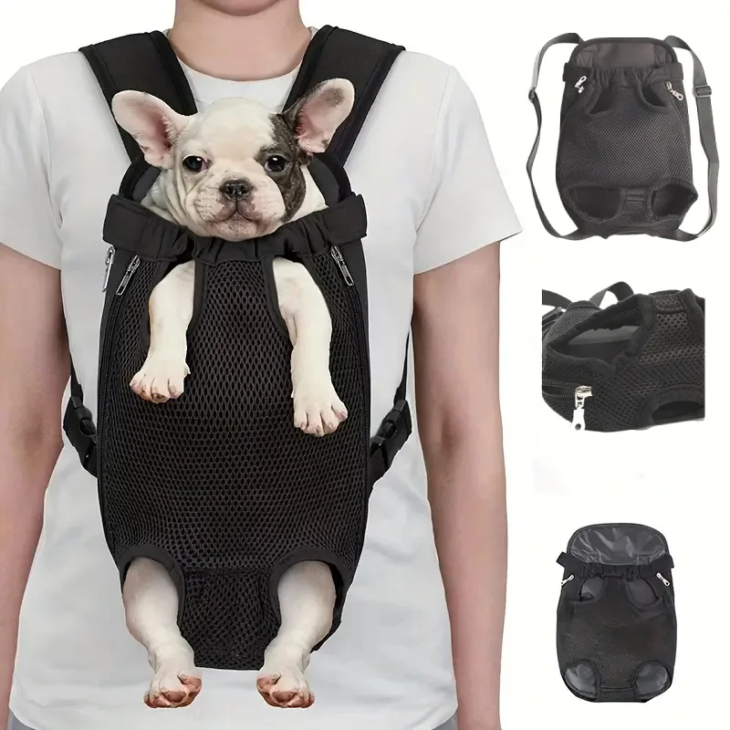 Mochila portátil para perros y mascotas, mochila transpirable de viaje para gatos al aire libre, mochila cruzada de cuatro patas, productos para mascotas - imagen 2
