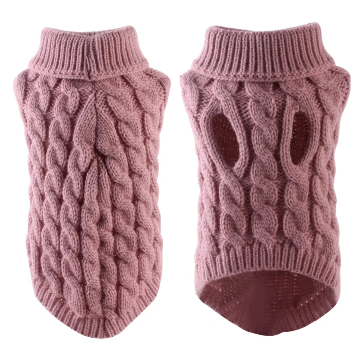 Suéter de punto para perros y gatos, sudadera con capucha de acrílico suave para mascotas pequeñas y medianas, jersey cálido de cuello alto para otoño e invierno - imagen 3