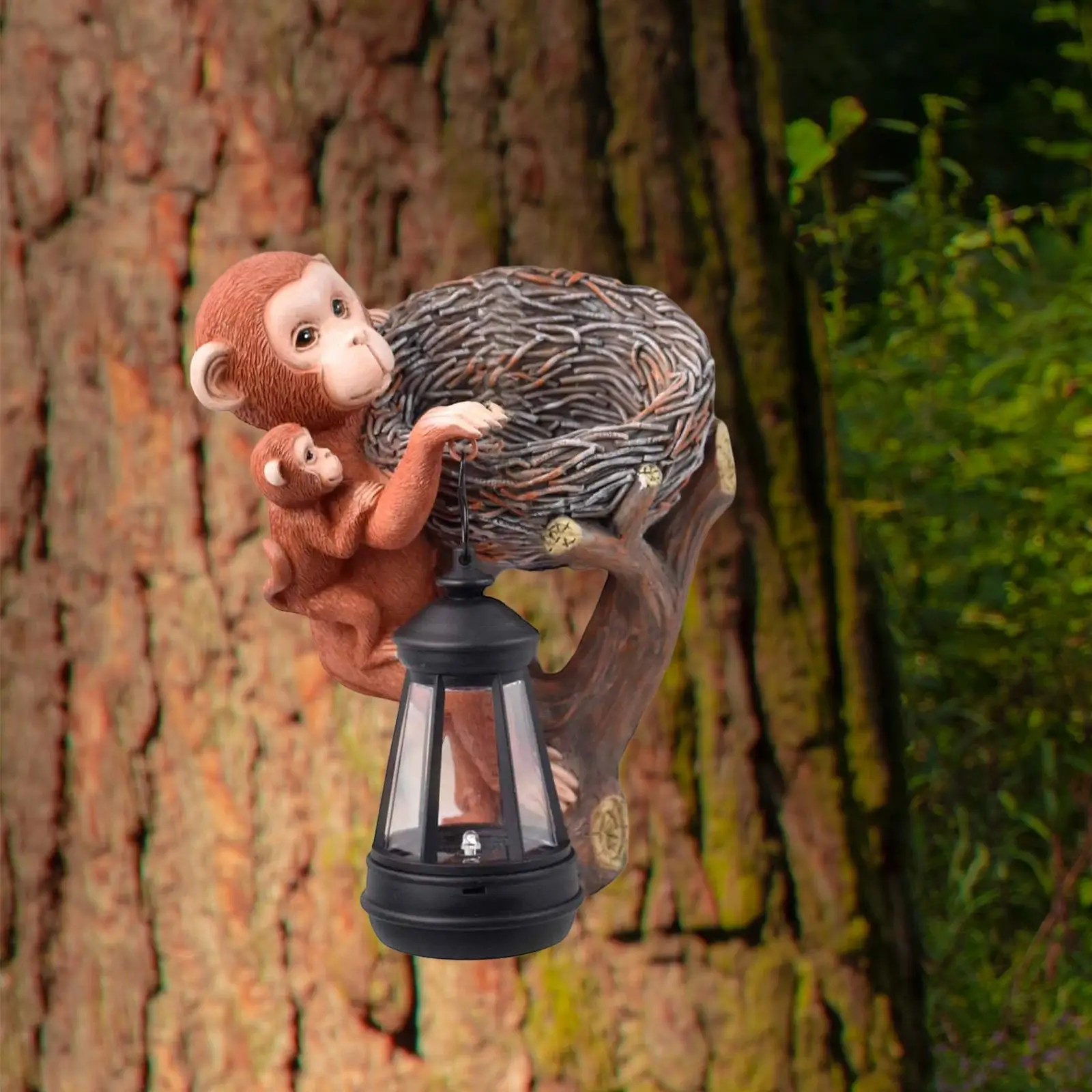 Colección de estatuas de mono con luz Solar, adorno decorativo de resina, decoración de jardín y paisaje para pasarela, exterior, patio de casa - imagen 2