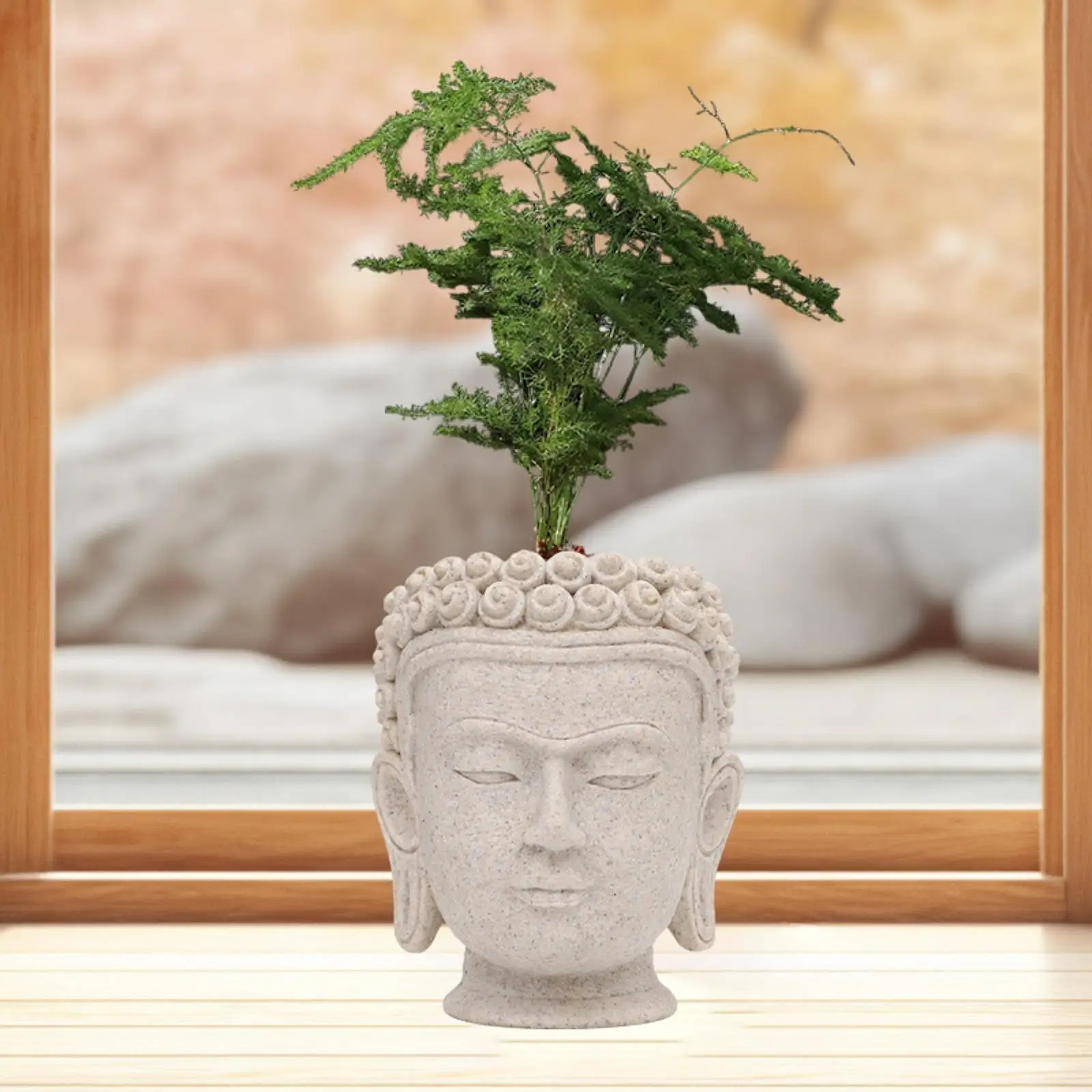 Maceta con cabeza de Buda, florero, organizador, decoración, contenedores de plantas para mesa, centro de mesa, oficina, jardín, escritorio, cocina