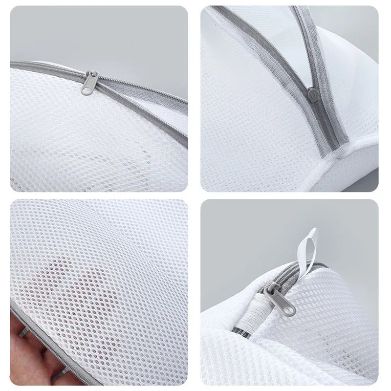 Bolsa de malla para lavandería, bolsa para zapatos con cremalleras, bolsas de almacenamiento de zapatos de viaje, caja protectora para almacenamiento de ropa, bolsas organizadoras - imagen 3