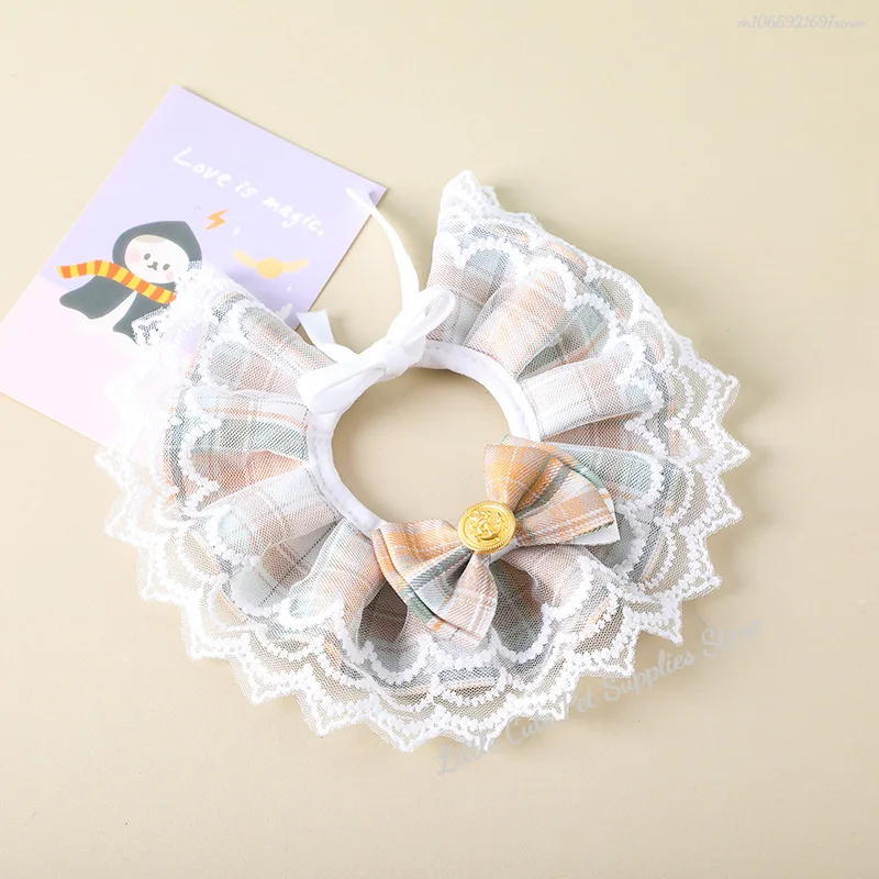 Collar de perro con perlas, joya de seda para boda, gatos, cachorro, cinta, bufanda, colgante, Collar con lazos para mascotas, accesorios de satén para nuevos gatitos, suministro para mascotas - imagen 5