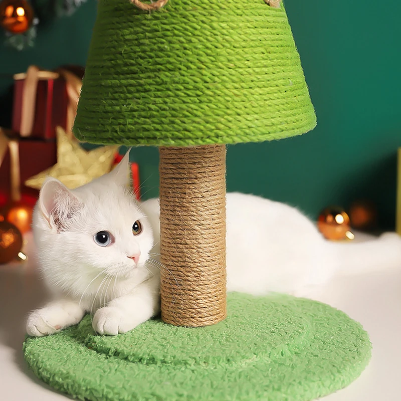 Columna rascador de Sisal con forma de árbol de Navidad para gatos, muebles para mascotas, marco de escalada con patas de molienda, tabla rascadora para gatos - imagen 4