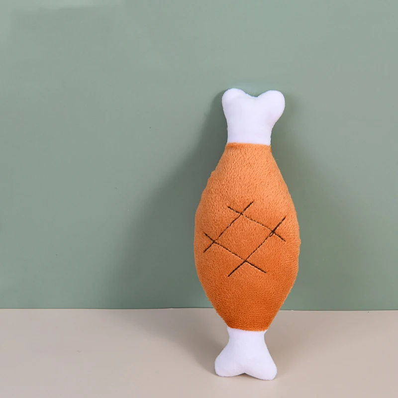 Juguetes para mascotas con sonido resistente a mordeduras, juguetes con sonido de felpa para perros, juguetes de peluche con pata de pollo de doble hueso, suministros de entrenamiento interactivo para mascotas - imagen 2
