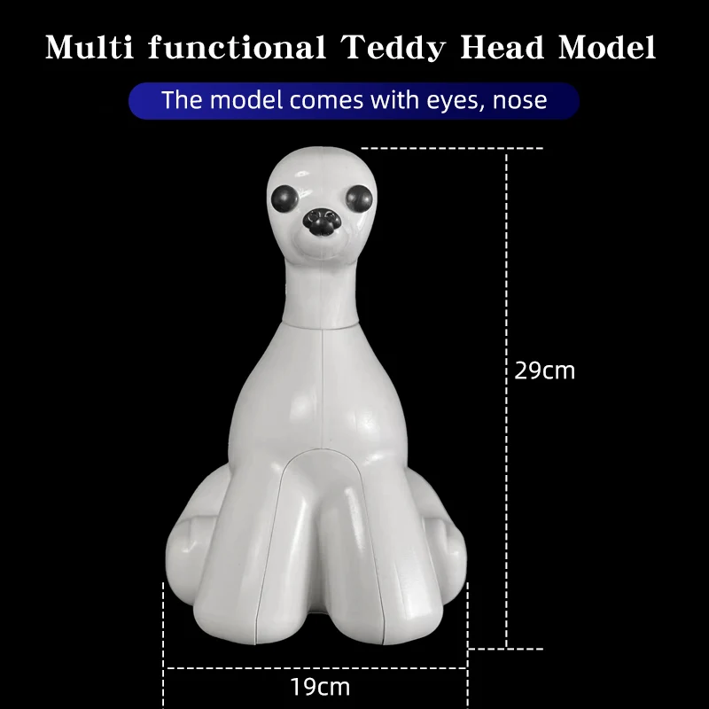 Cabeza de peluche práctica simulación pelo estilo lindo pelo cabeza multifuncional modelo estudiante práctica modelo perro para el cuidado - imagen 2