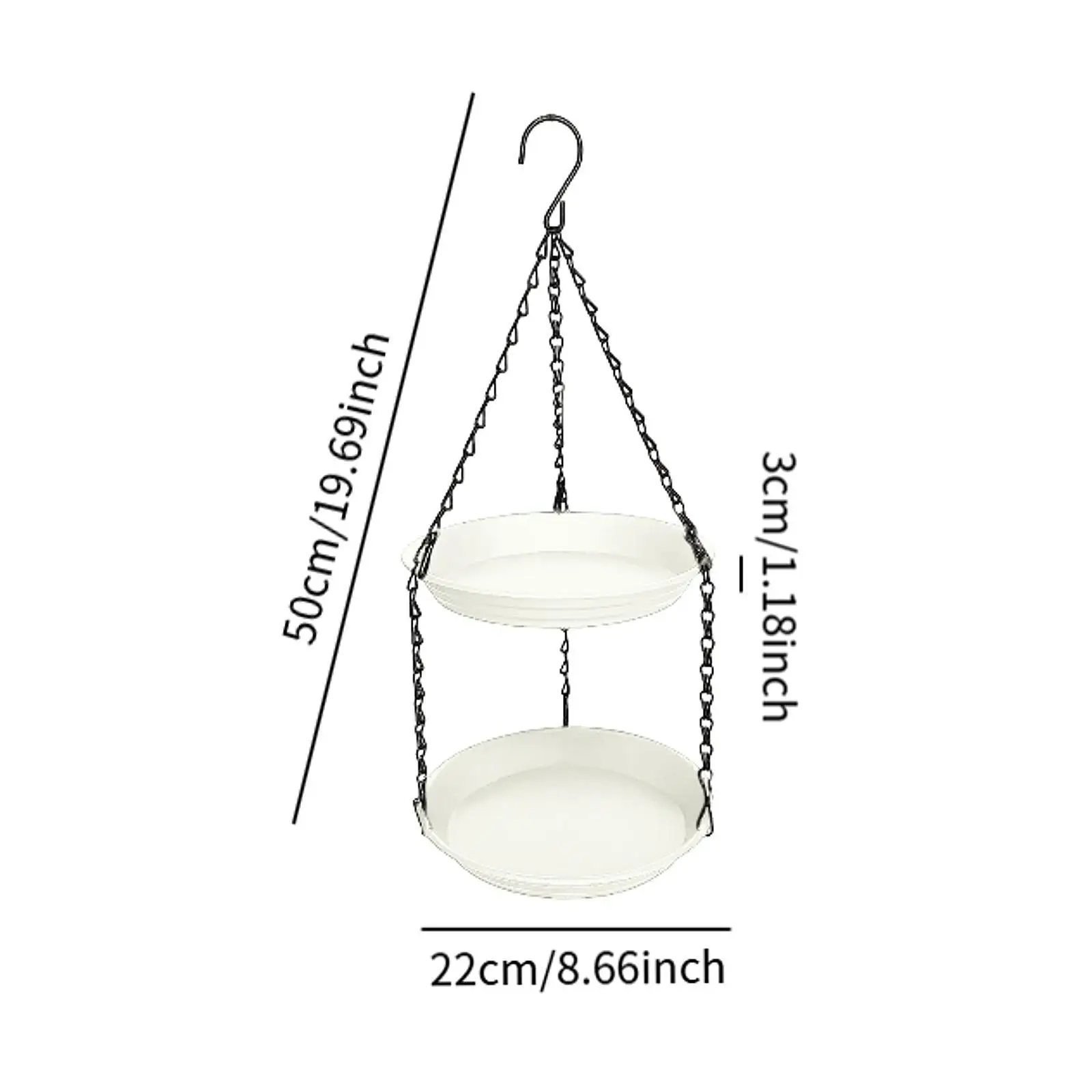 Hanging Bird Feeder Ornament with Double Plate Patio Large Capacity Bird Lovers Garden Garden Yard Decoration Accessories