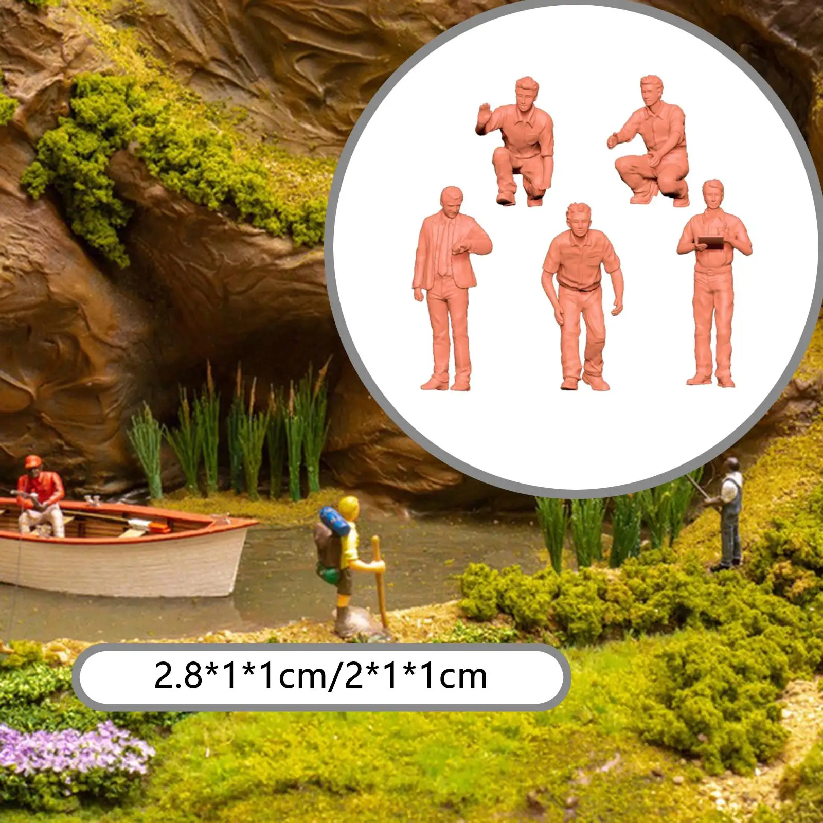 Figuras en miniatura a escala 5x 1:64, accesorios de diseño pequeño, decoración, proyectos de bricolaje, Dioramas, Mini figuritas de personas, decoración de micropaisaje