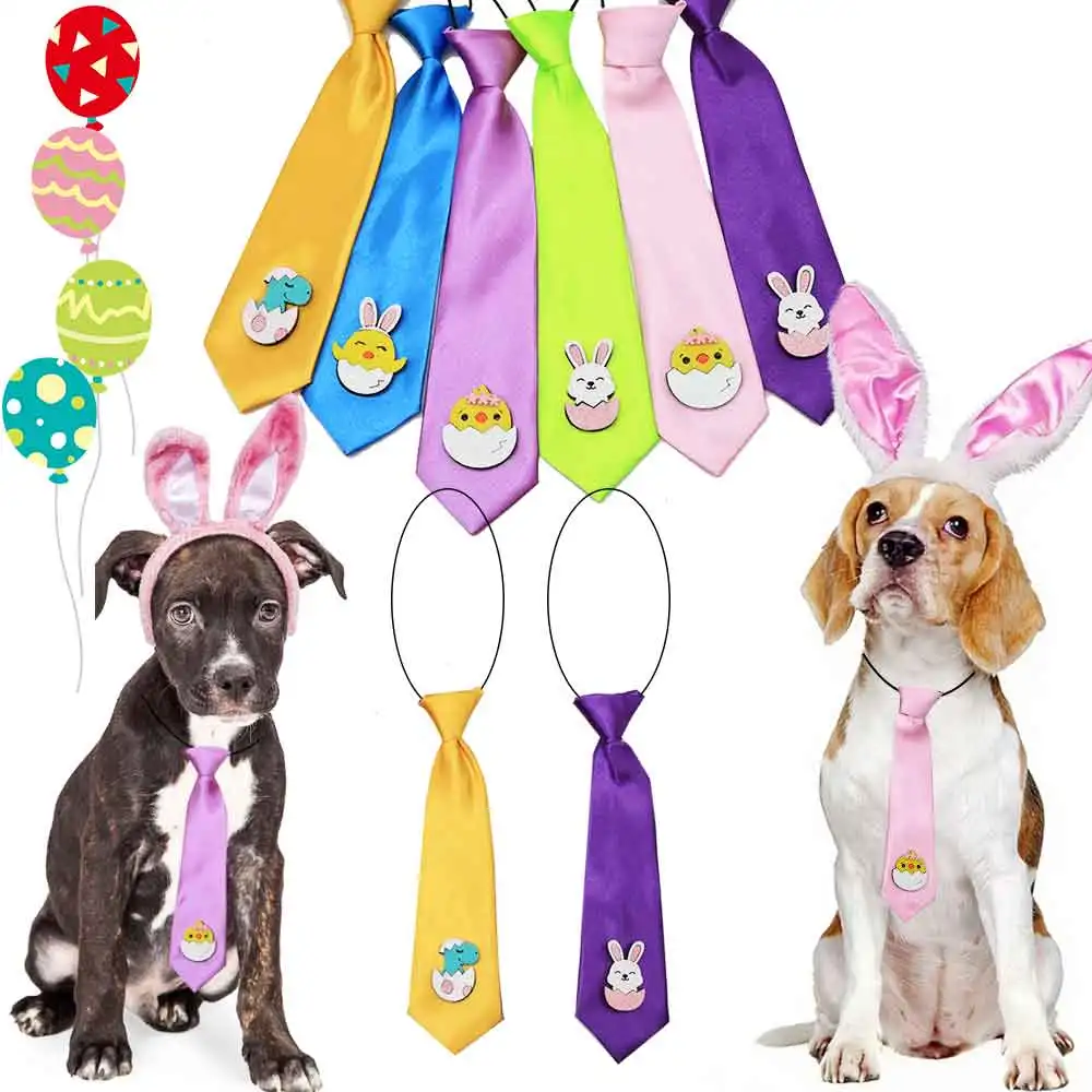 Corbatines Pascua para perros grandes con motivos conejo y huevos