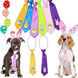 Corbatines Pascua para perros grandes con motivos conejo y huevos