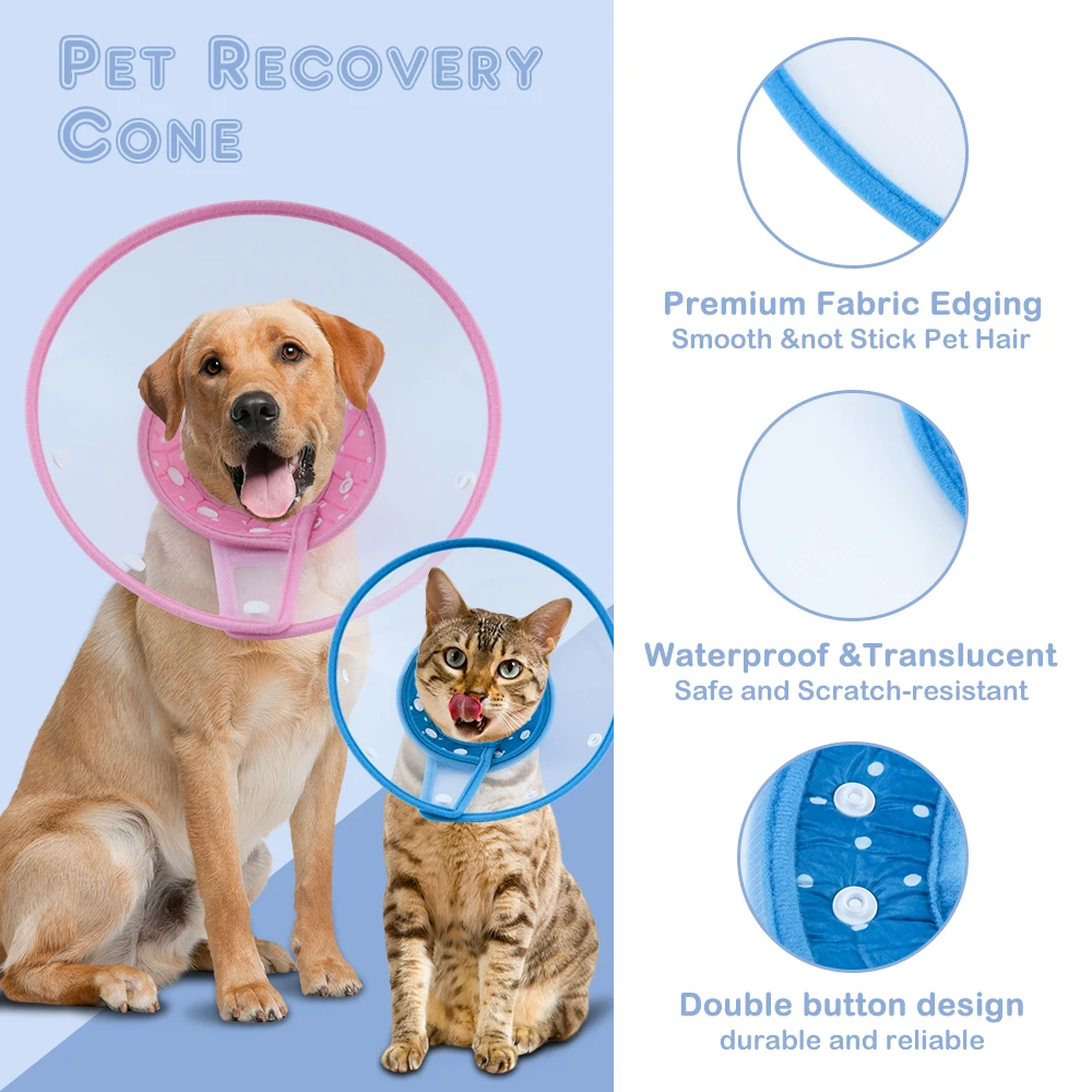 Collar isabelino para gatos, previene arañazos, lamiendo, collares de recuperación para mascotas, protección para heridas, recuperación de cirugía ajustable, Collar electrónico para perros - imagen 3
