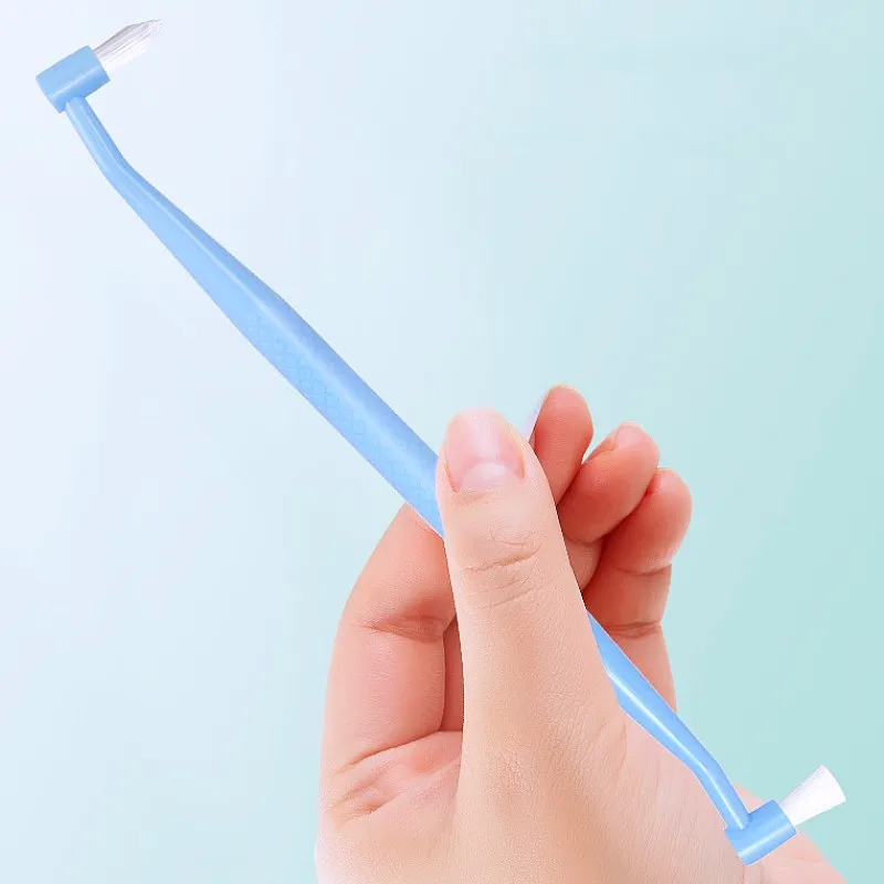 Cepillo de dientes para perros, cepillo de dientes de doble cabeza para mascotas, cepillos de dientes pequeños y suaves para limpieza de dientes de perros, cepillos de dientes de cabeza pequeña para mascotas - imagen 4