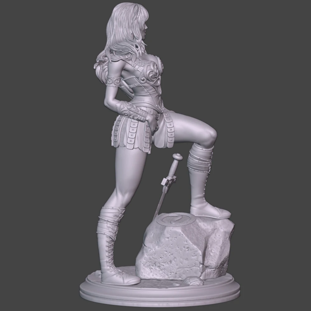 Figura de Resina de Guerrero Medieval Sexy - lateral