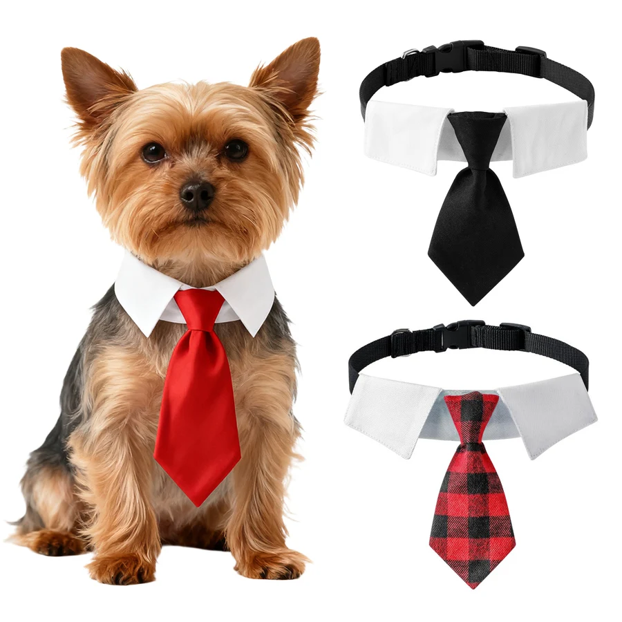 Corbata Formal para perro y gato, pajarita para esmoquin, Collar negro y rojo para perro y gato, accesorios para mascotas, regalos para bodas, vacaciones y fiestas