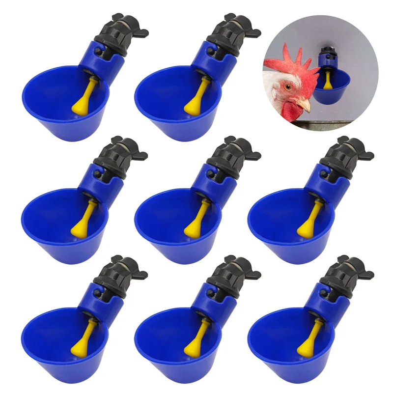 Tazas para beber pollo, bebedero automático con tetina amarilla y tornillos, sistema de agua potable para aves de corral, patio trasero de granja, 5/10 Uds. - imagen 2