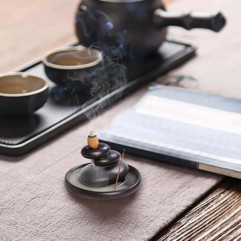 Soporte para quemador de incienso, soporte de porcelana tradicional y elegante para aromaterap, cascada, reflujo de humo - imagen 4