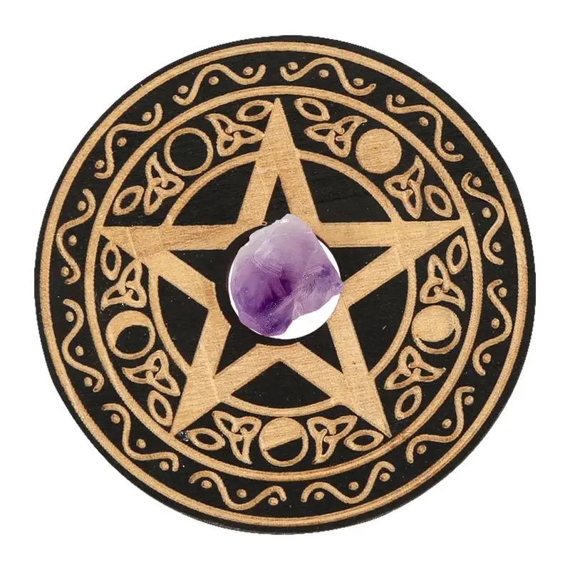 Soportes de cristal de madera para meditación, decoración Zen para el hogar, Yoga, sala de meditación, regalo espiritual para bautismo, boda, inauguración de la casa - imagen 4