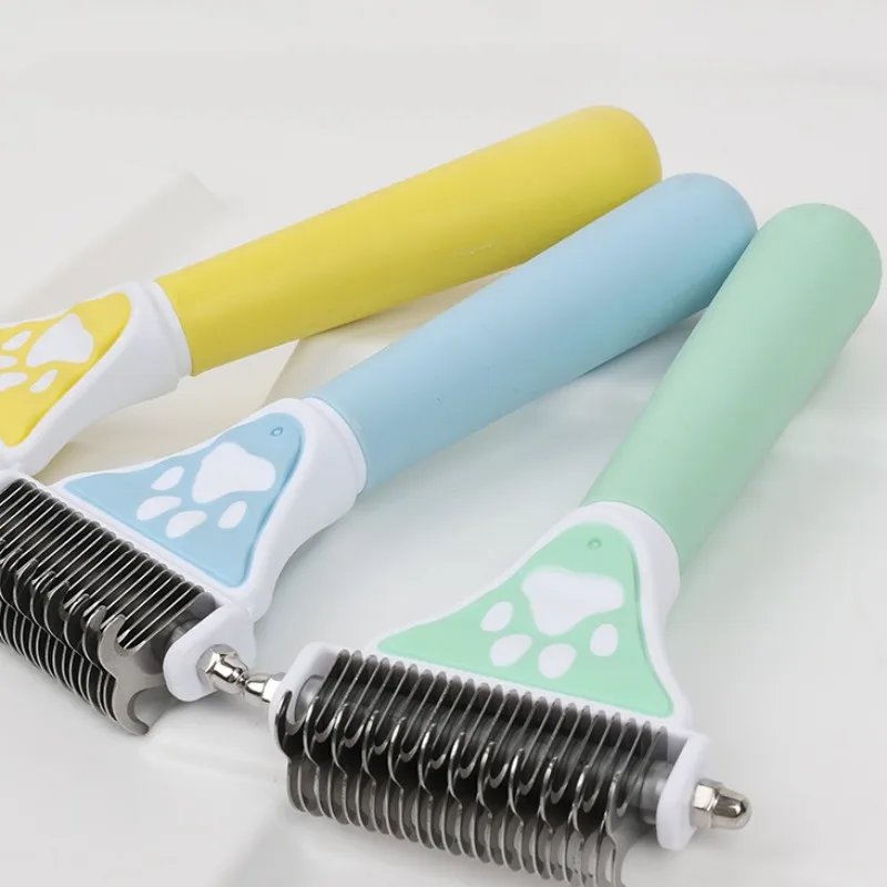 Peine para perros con nudo de doble cara, cortador de pelo, cepillo para perros, removedor de pelo para mascotas, cuchillo de nudo de acero inoxidable, productos de aseo para mascotas - imagen 5