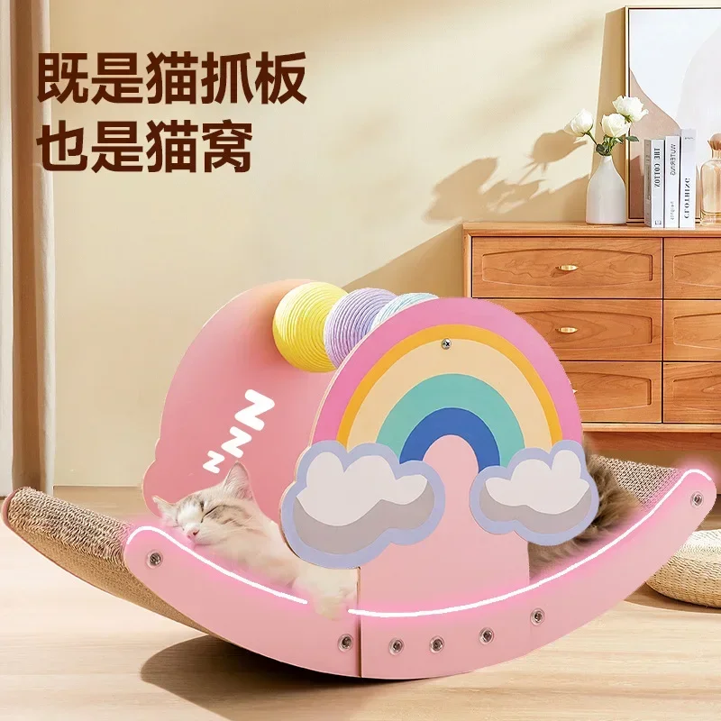 Nuevos juguetes para mascotas, tablero rascador para gatos de arcoíris, resistente al desgaste, juguetes para gatos, suministros para mascotas - imagen 2